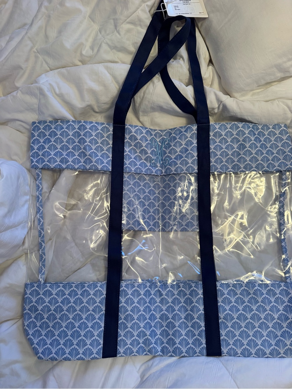 Blue Shells Marleylilly Clear Beach Bag
Monogrammed “M”
NWT